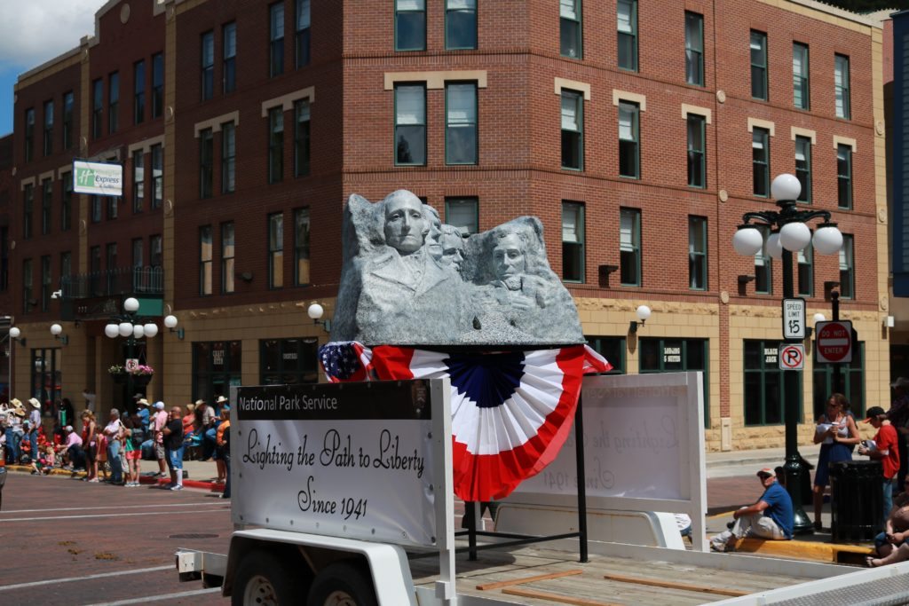 Mount Rushmore float in Deadwood parade