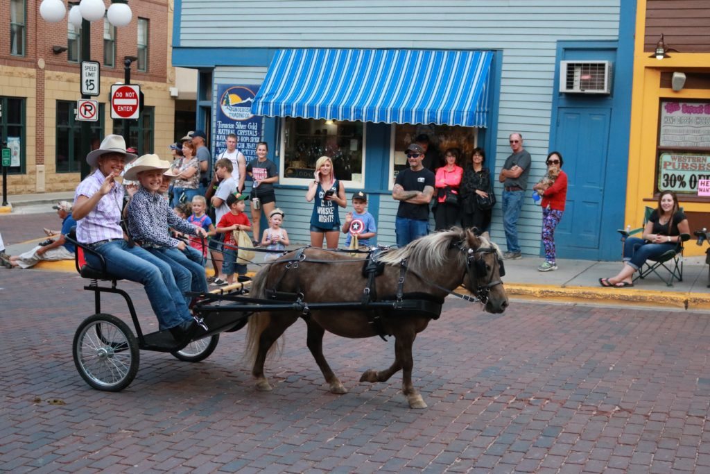 pony and his cart in the Deadwood parade