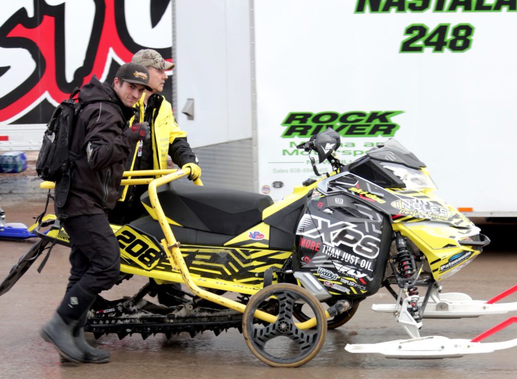 in the pits at Deadwood's SnoCross