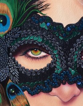 mask painting, My Queen by scott jacobs