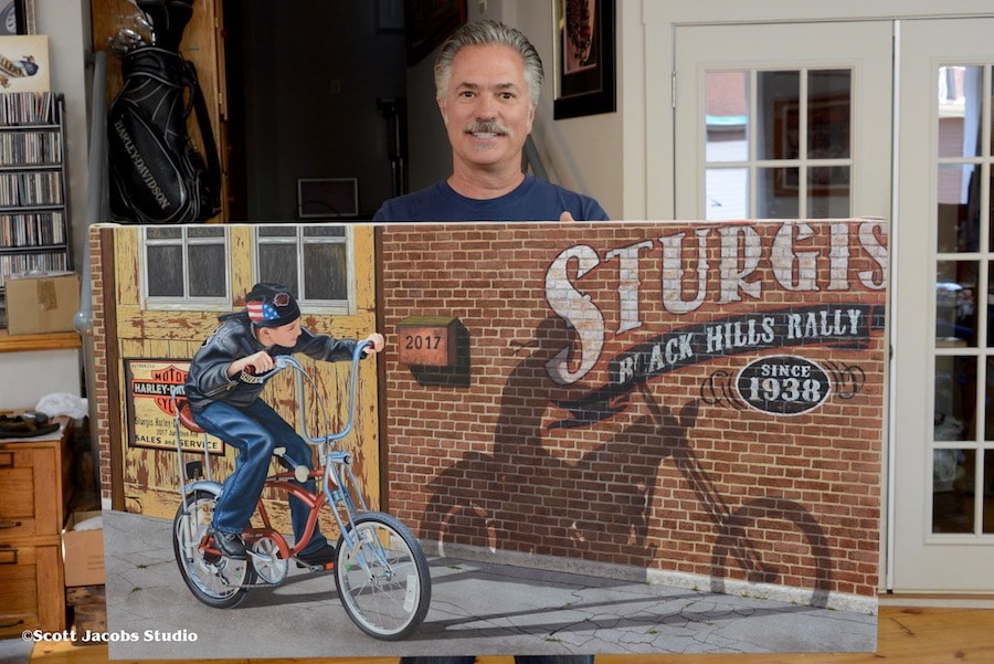 the completed painting, The Riding's on the Wall by Scott Jacobs