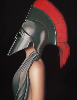 Large female spartan painting by Alexa Jacobs