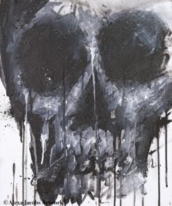 skull painting, Why So Serious by Alexa Jacobs