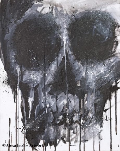 skull painting, Why So Serious by Alexa Jacobs