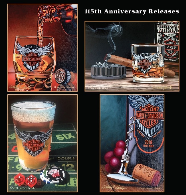 scott's four 115th anniversary paintings for harley-davidson