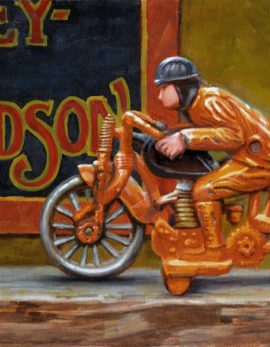 old cast iron Harley Davidson toy art by Danial James