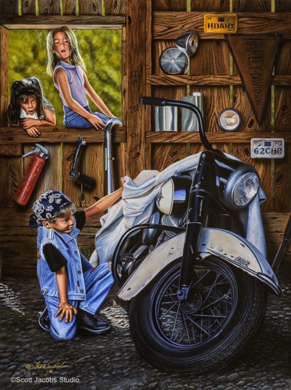caught in a daydream, curious kids by artist Scott Jacobs