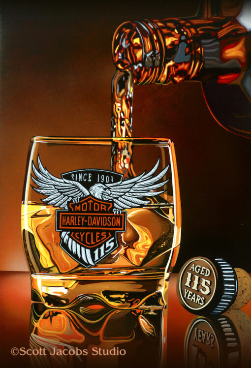 scott jacobs' 115th anniversary painting for Harley-Davidson, Legendary Pour