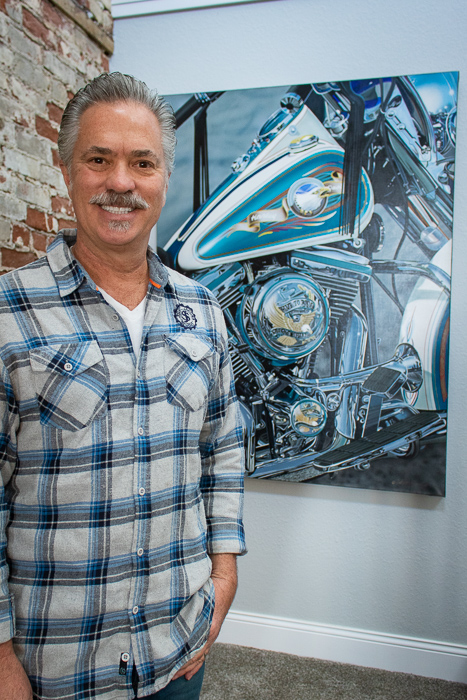 Scott Jacobs with Live to Ride Harley-Davidson painting