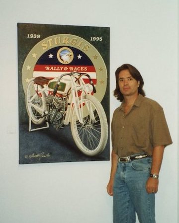 Scott Jacobs with his official Sturgis painting for 1995
