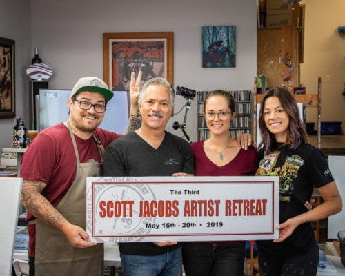 Todd, Scott, Olivia and Alexa before Scott Jacobs Artist Retreat 2019