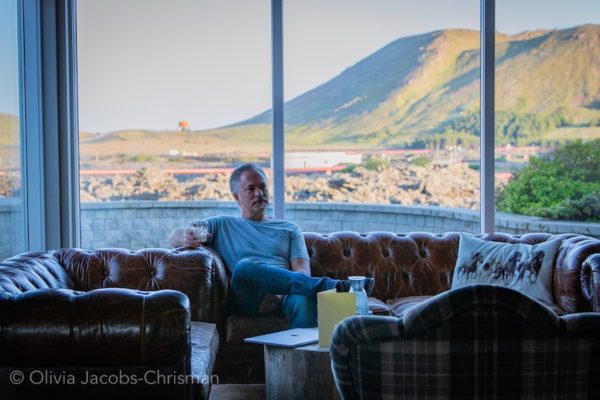Scott Jacobs relaxing in Iceland with his scotch