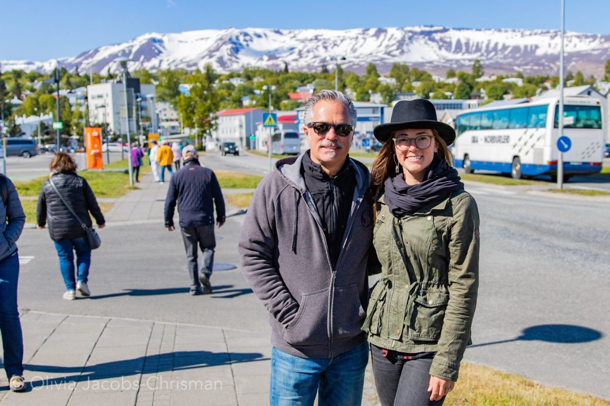 Olivia Jacobs-Chrisman and Scott Jacobs in Akureryi Iceland