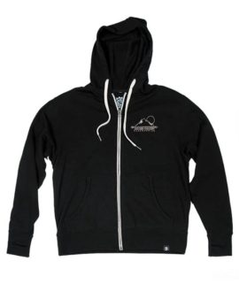 Front view black hoody with pocket Black Hills graphic