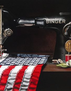 Todd Jacobs painting "Freedom Song" of a Singer sewing machine
