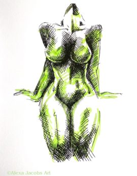 contemporary pen & ink by artist alexa jacobs