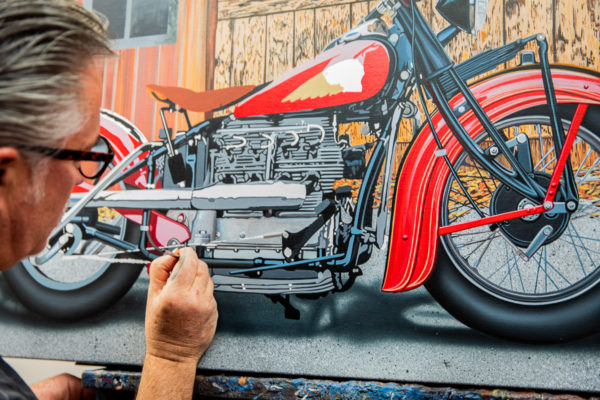 Indian motorcycle painting by Scott Jacobs called Indian 4 Life!