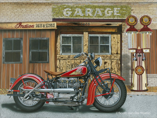 Indian 4 Life! An indian motorcycle painting by Scott Jacobs 