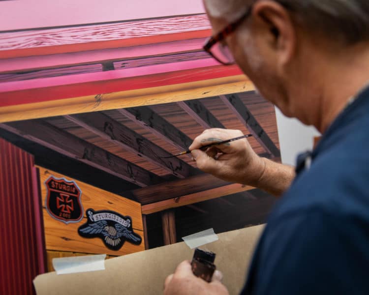 scott jacobs painting his 80th sturgis painting