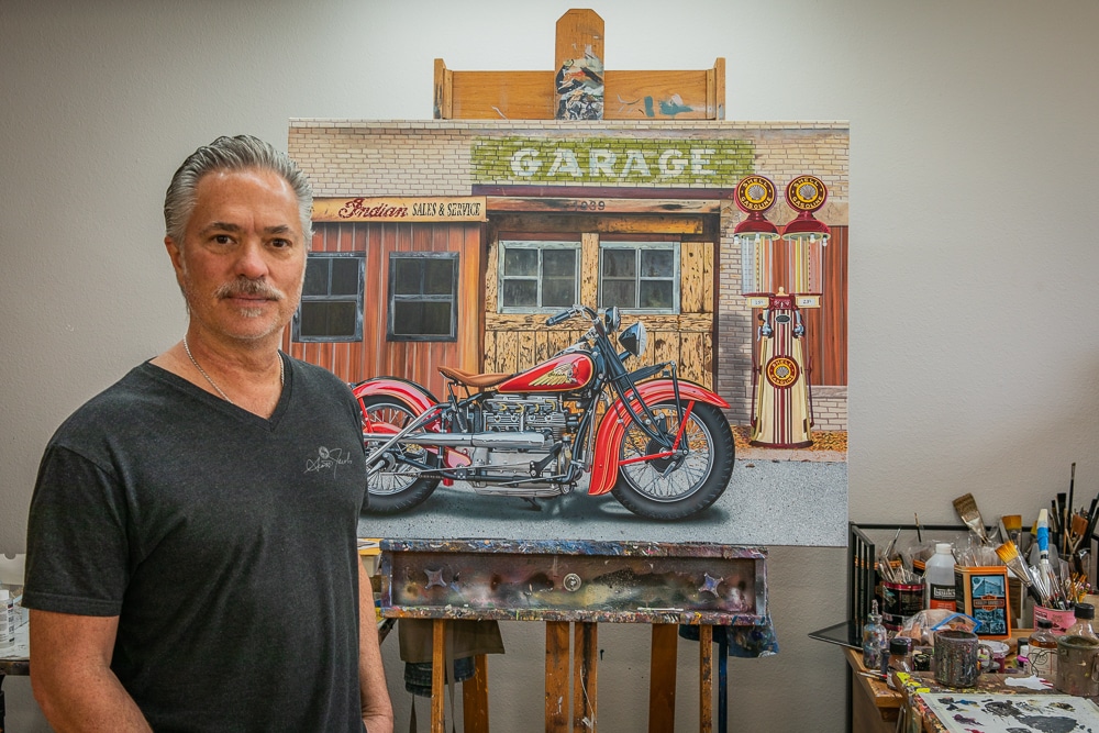 scott jacobs with his painting Indian 4 Life!
