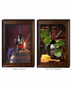 two paintings in the simple pleasures suite by scott jacobs of 