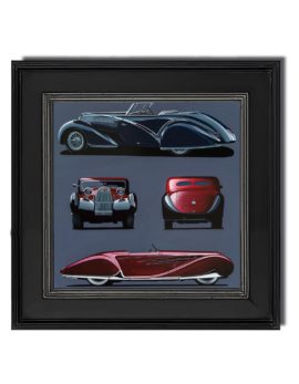 painting of a famous classic car by scott jacobs called 