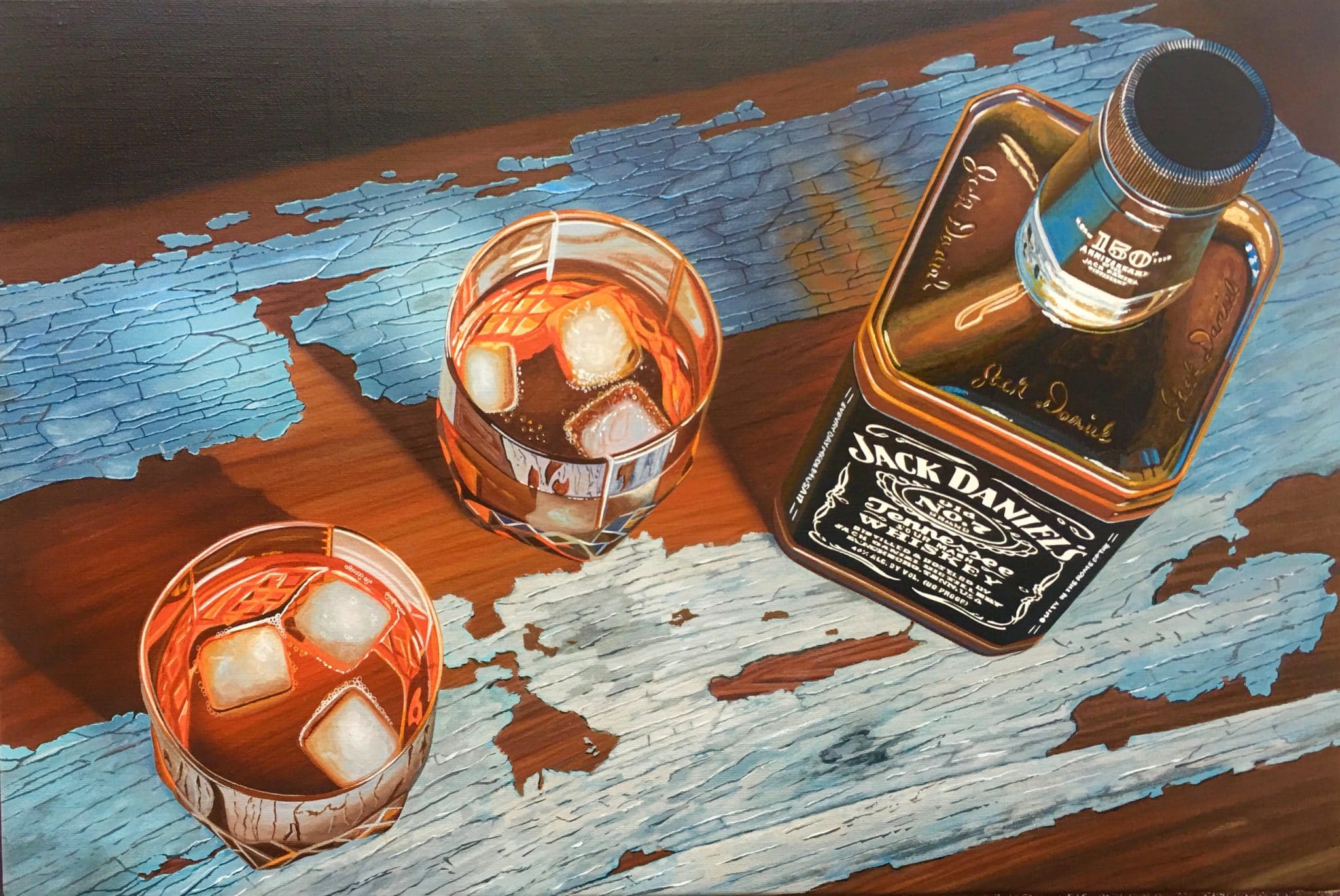scott jacobs' jack daniels painting, Amber and Ice