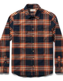the ledge shirt in rust plaid by taylor stitch