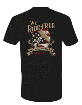 t-shirt of scott jacobs' painting "We the People" american flag, constitution and revolver
