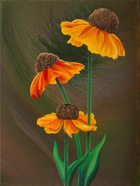 cone flower painting by jacqueline rinehart
