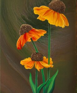 cone flower painting by jacqueline rinehart