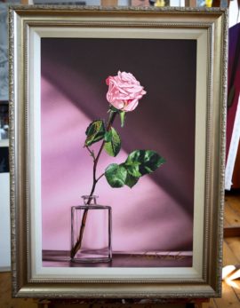 elegant pink rose painting by scott jacobs called Simply Mauvelous