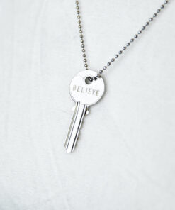 BELIEVE classic ball chain necklace by the giving keys in silver