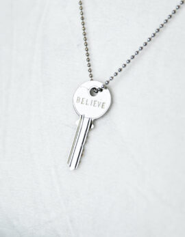 BELIEVE classic ball chain necklace by the giving keys in silver