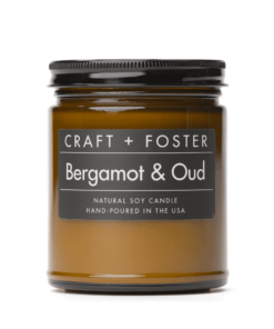bergamot and oud scented candle