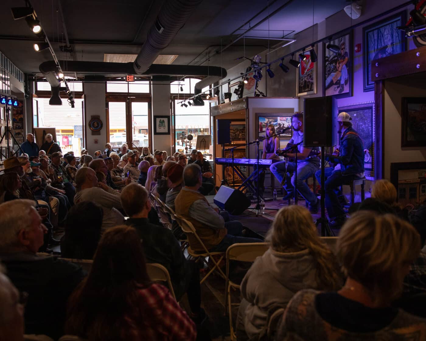 crowds in jacobs gallery during the wild west songwriter's fest in deadwood, sd