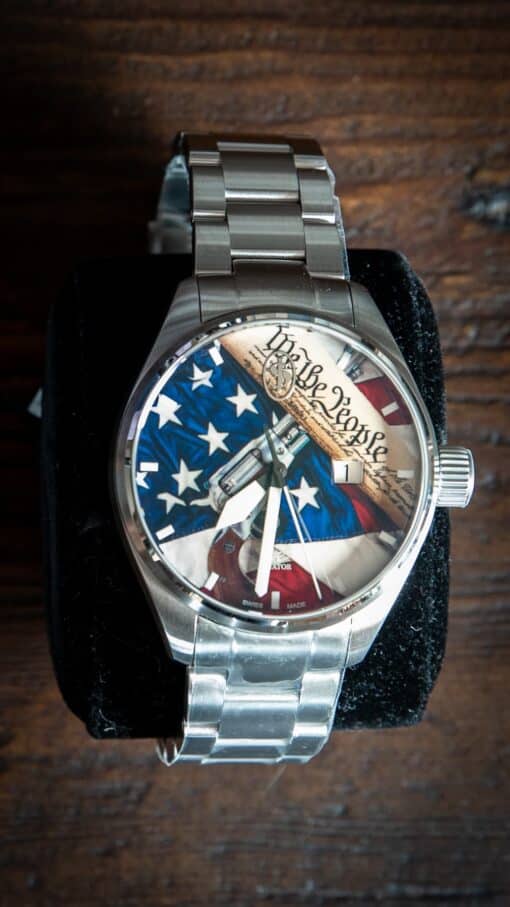 we the people quartz watch with a stainless steel band by scott jacobs