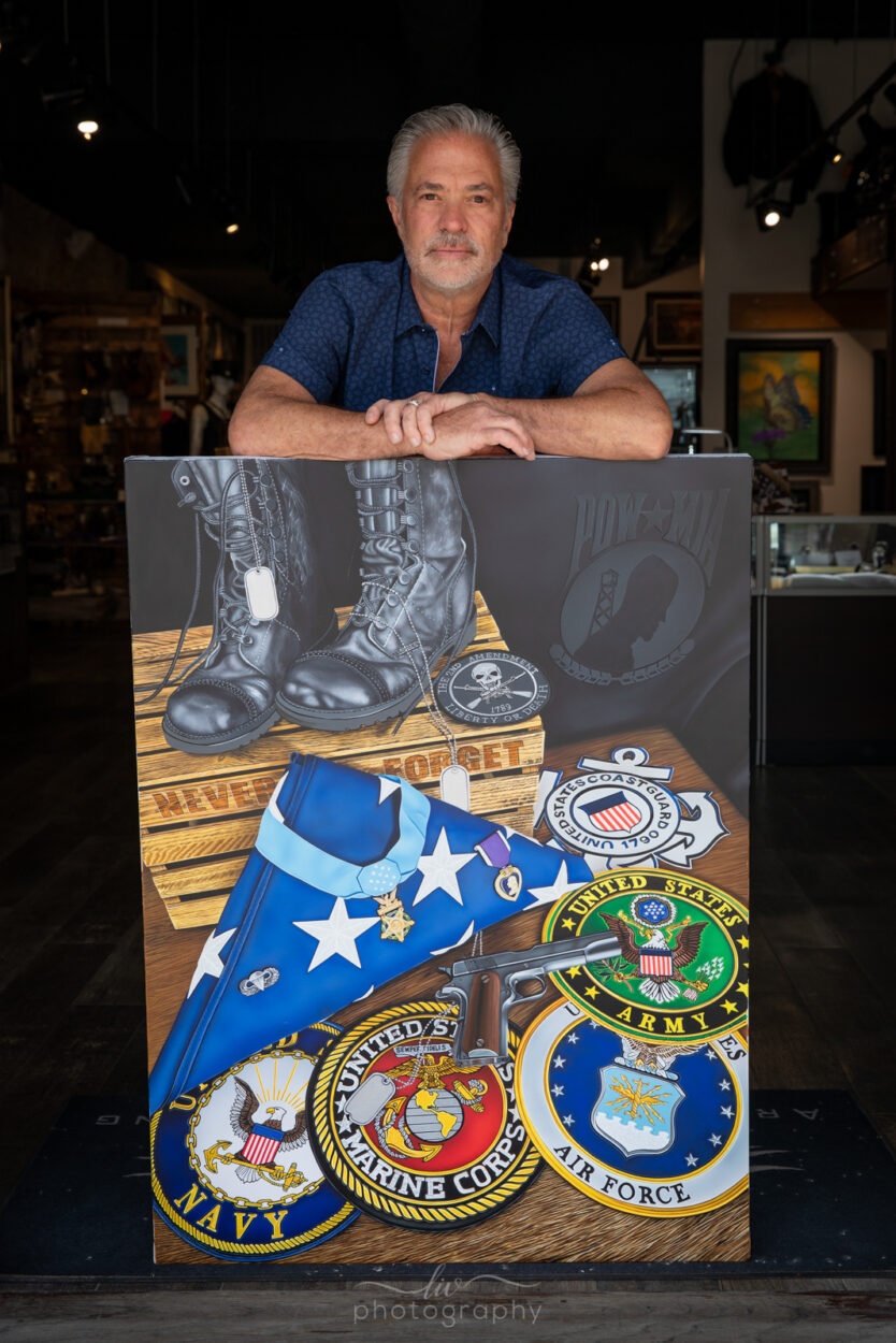 patriotic painting by Scott Jacobs of the five branches of military