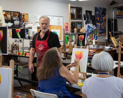 Scott Jacobs teaching during the 2024 artist retreat class