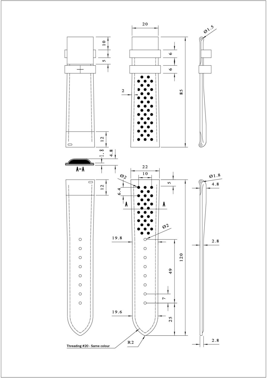 Racing Strap drawing leather watch band for Drive Time by Scott Jacobs and Steve Soffa