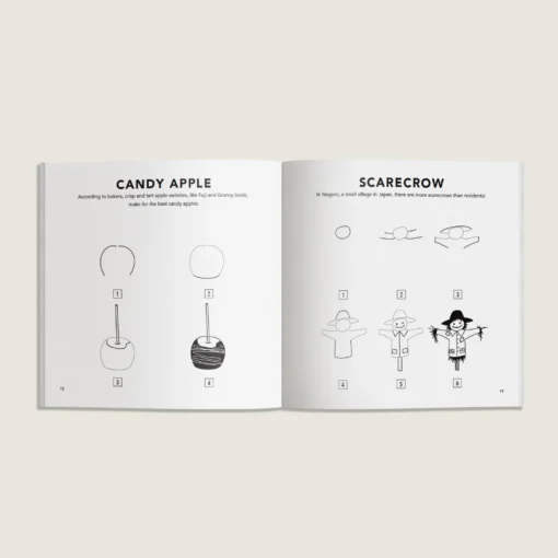 inside of how to draw fall things for kids book by alli koch