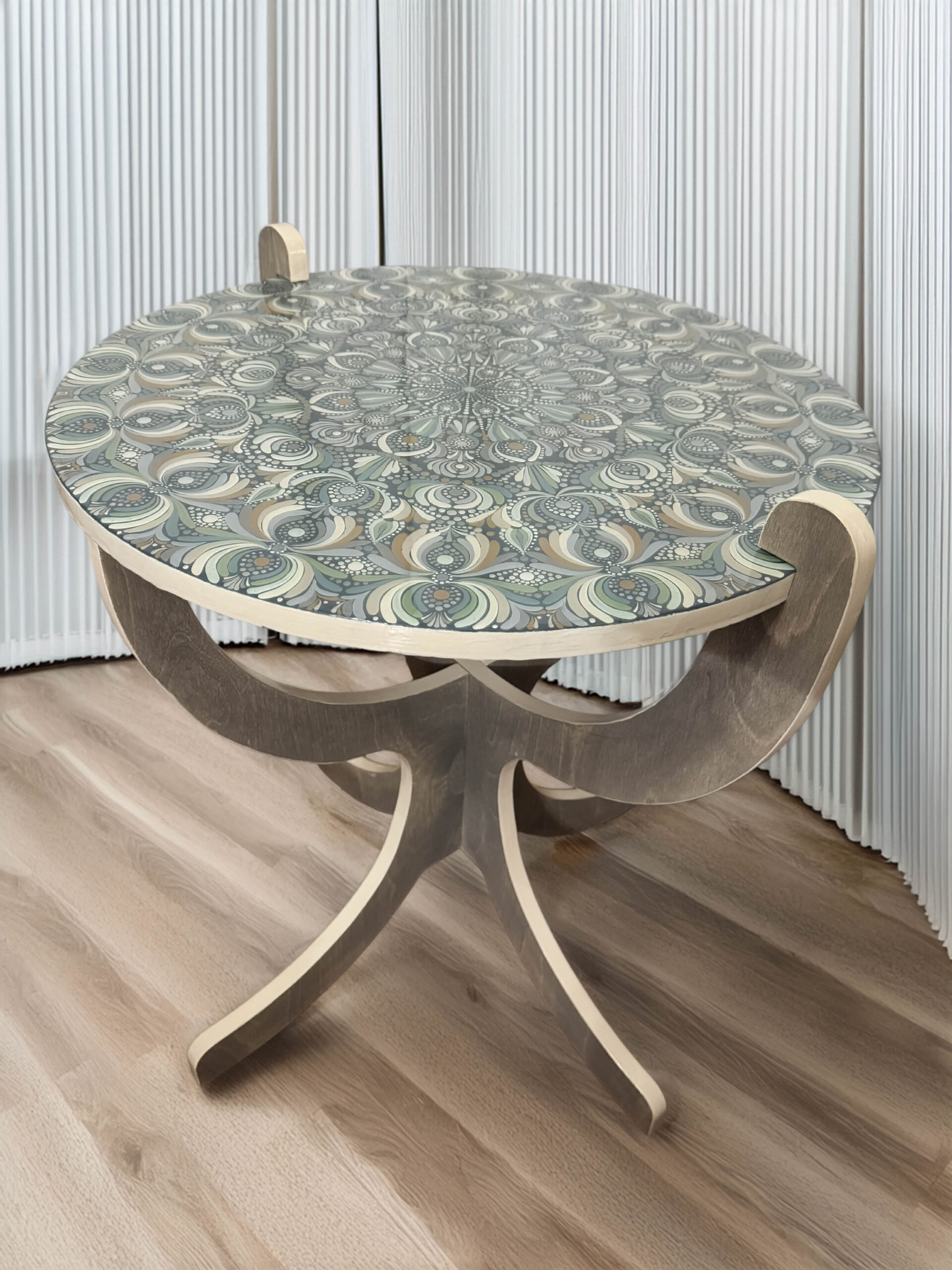 "Stone & Sage" Custom Mandala Table - Image 2