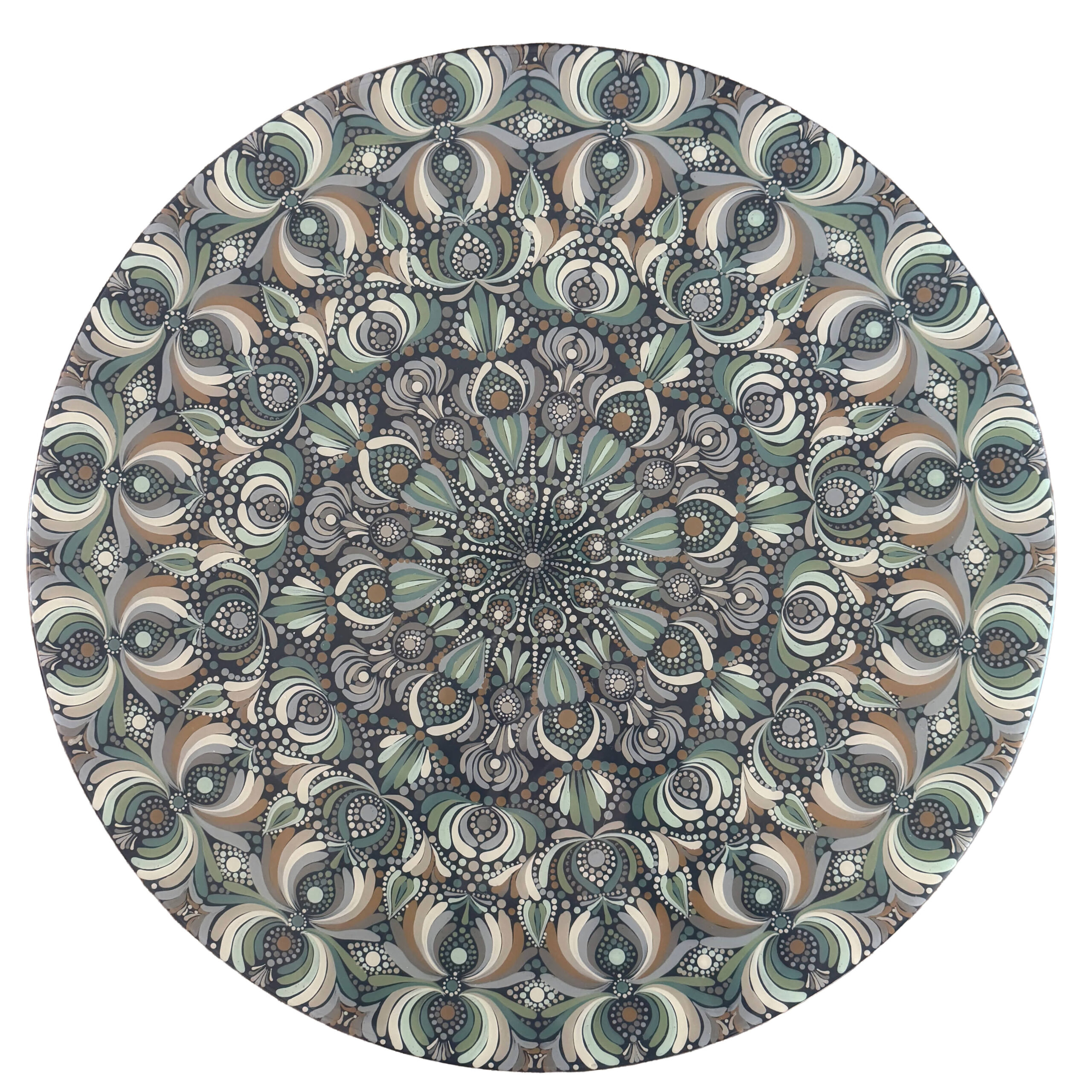 "Stone & Sage" Custom Mandala Table - Image 3