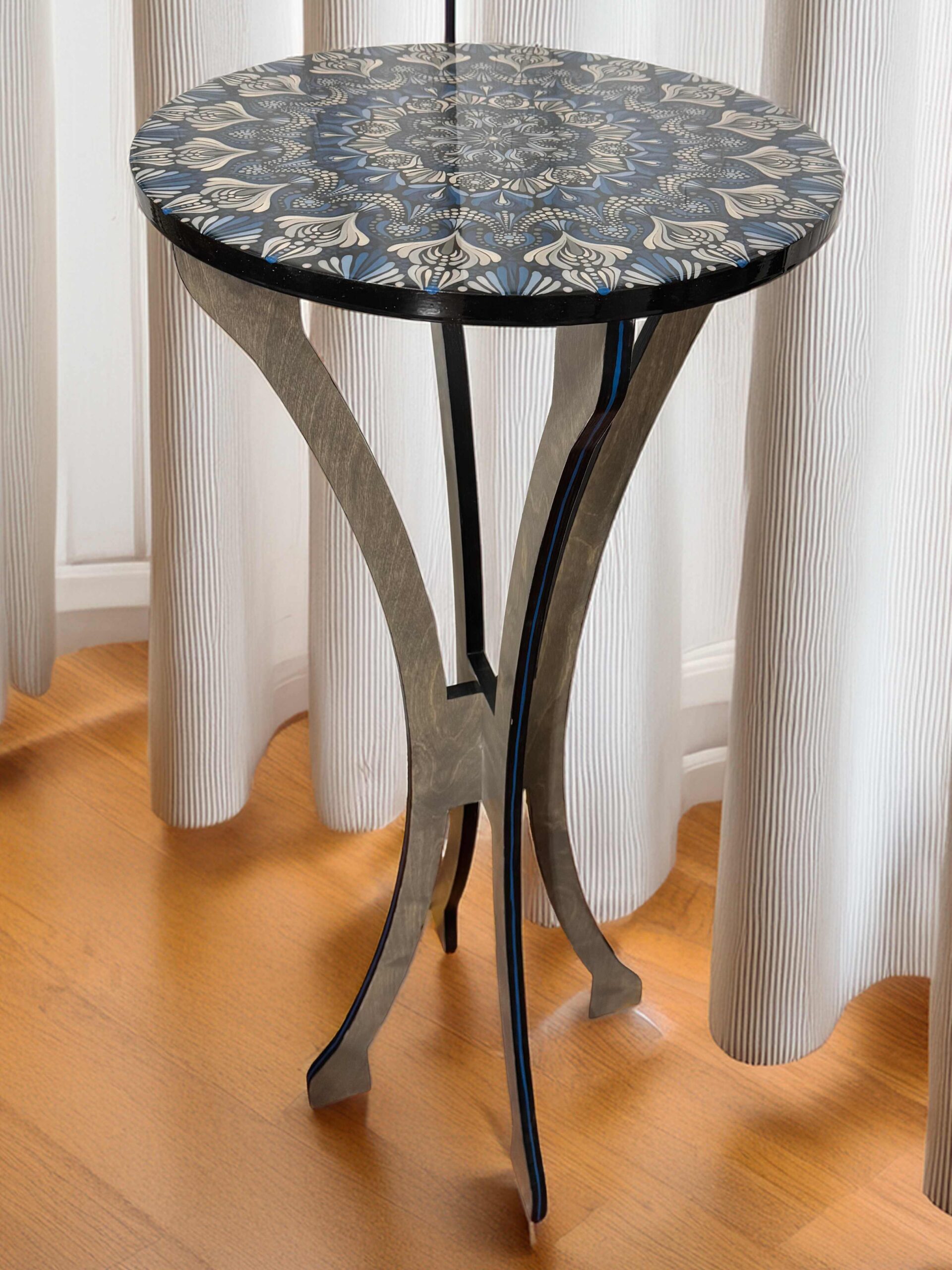 "Riverbed Rhythm" Custom Mandala Table