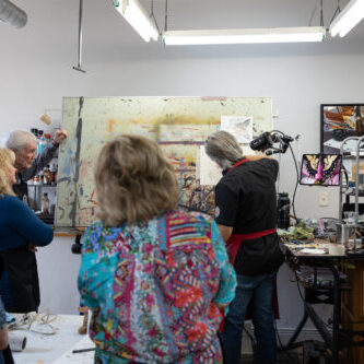 class time during the 2024 artist retreat